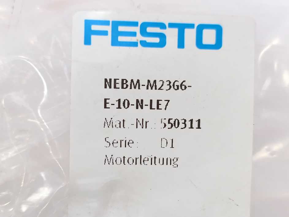 Festo 550311 NEBM-M23G6-E-10-N-LE7 3m Cable