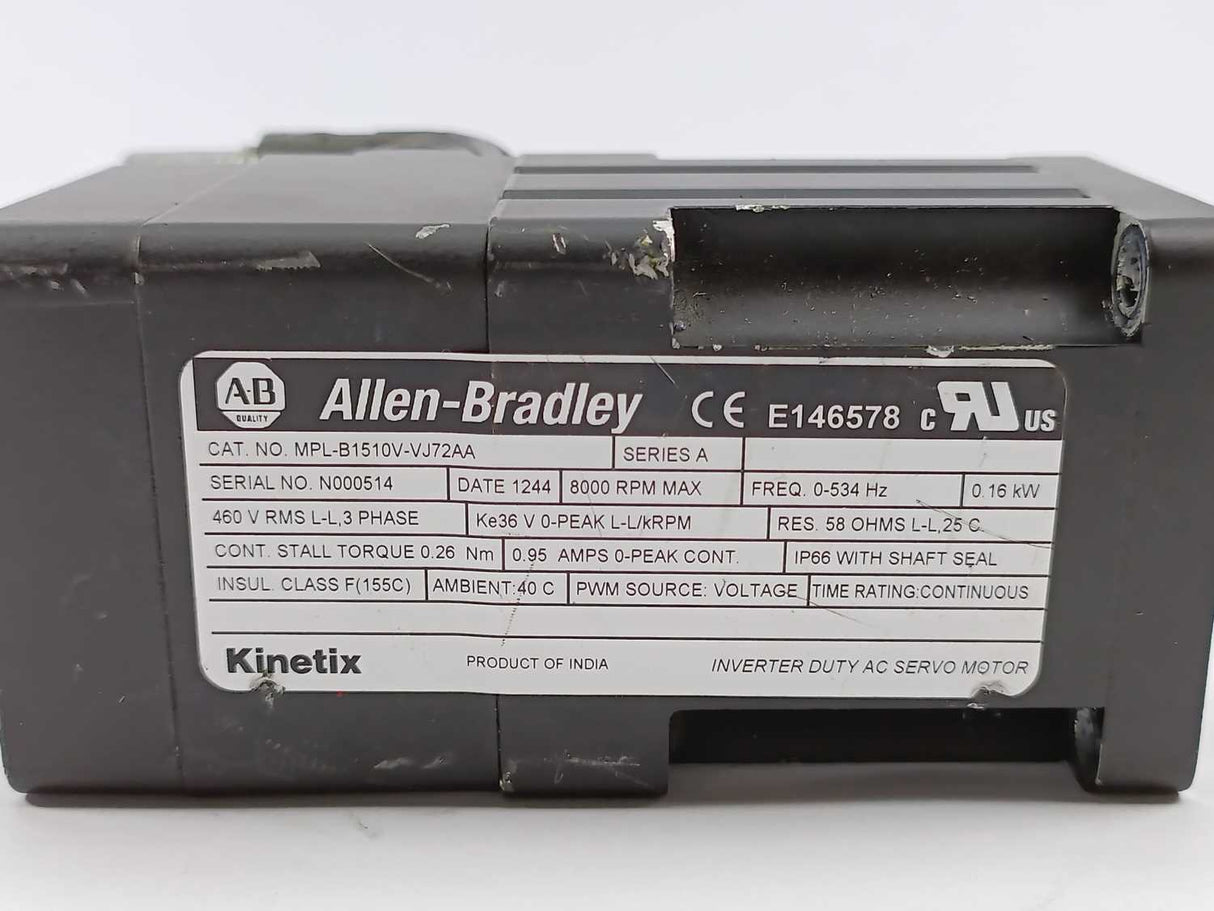 AB MPL-B1510V-VJ72AA Ser. A Inverter Duty AC Servo Motor