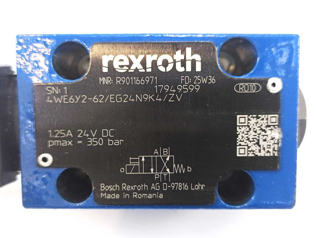 Bosch Rexroth R901166971 4WE6Y2-62/EG24N9K4/ZV Directional Control Valve