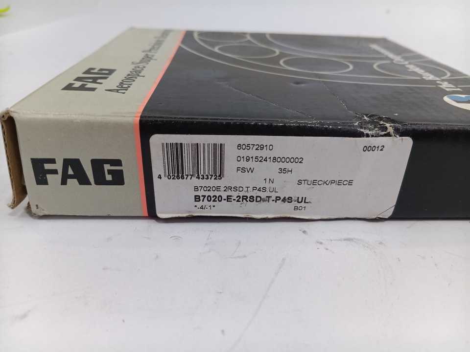 FAG B7020-E-2RSD-T-P4S-UL Aerospace Super Precision Angular Contact Ball Bearing