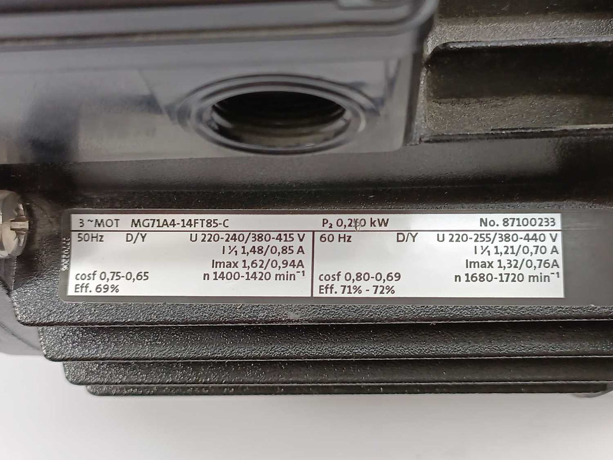 GRUNDFOS 87100233 MG71A4-14FT85-C Servo Motor