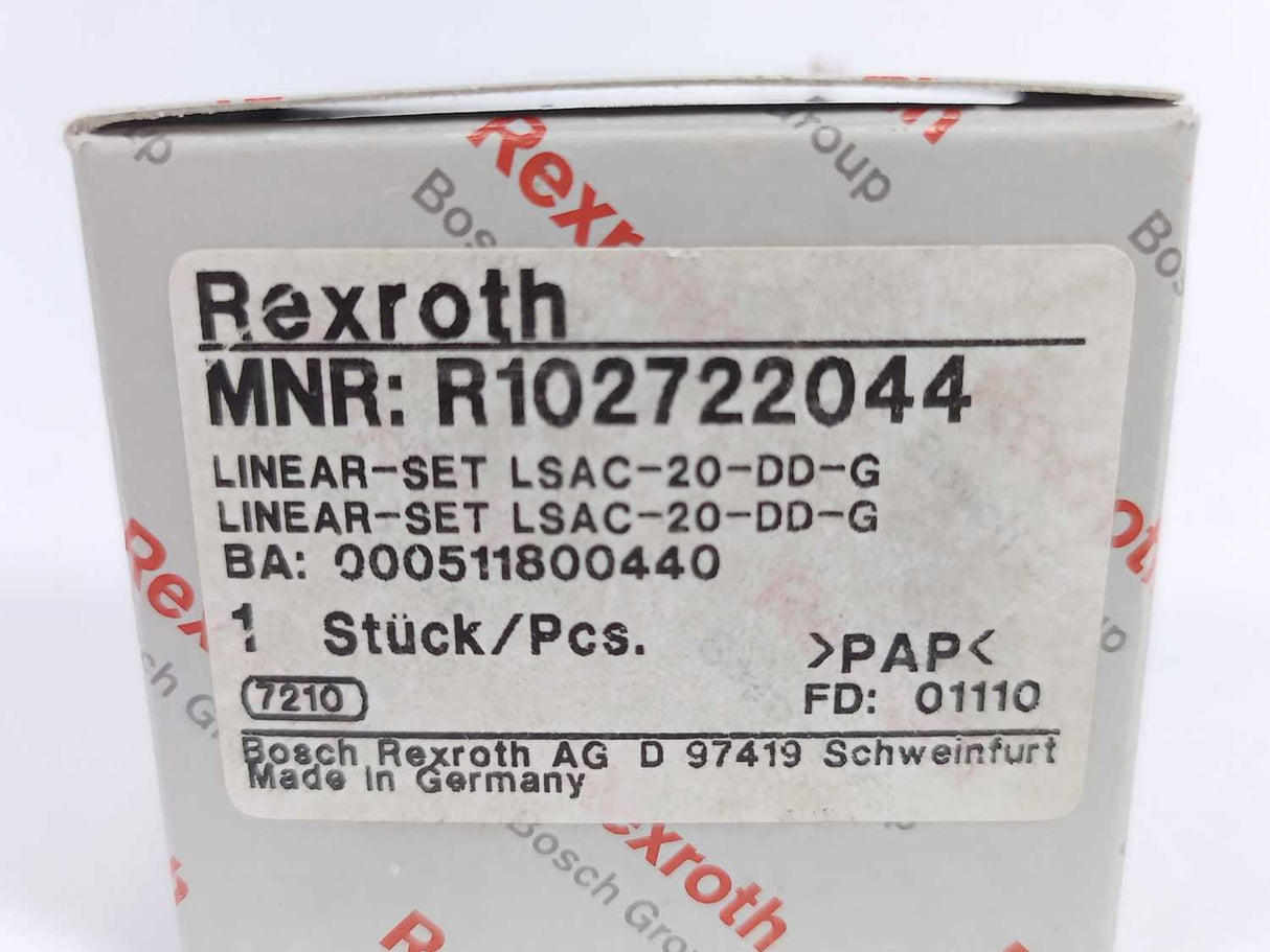 Bosch Rexroth R102722044 Linear-Set Bearing Unit LSAC-20-DD-G