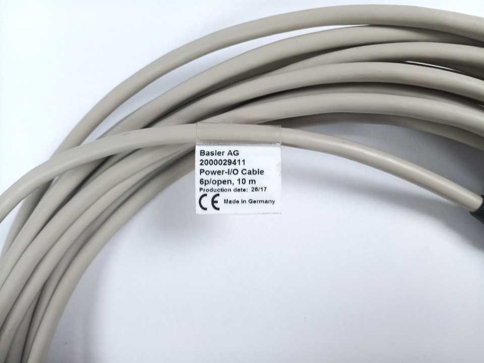 Basler 106203-17 acA1600-60gm C-Mount with GigE CAT6 SSTP and Power I/O Cable