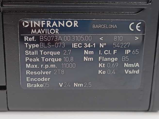 MAVILOR Infranor BS073A.00.3105.00 BLS-073 Servo Motor