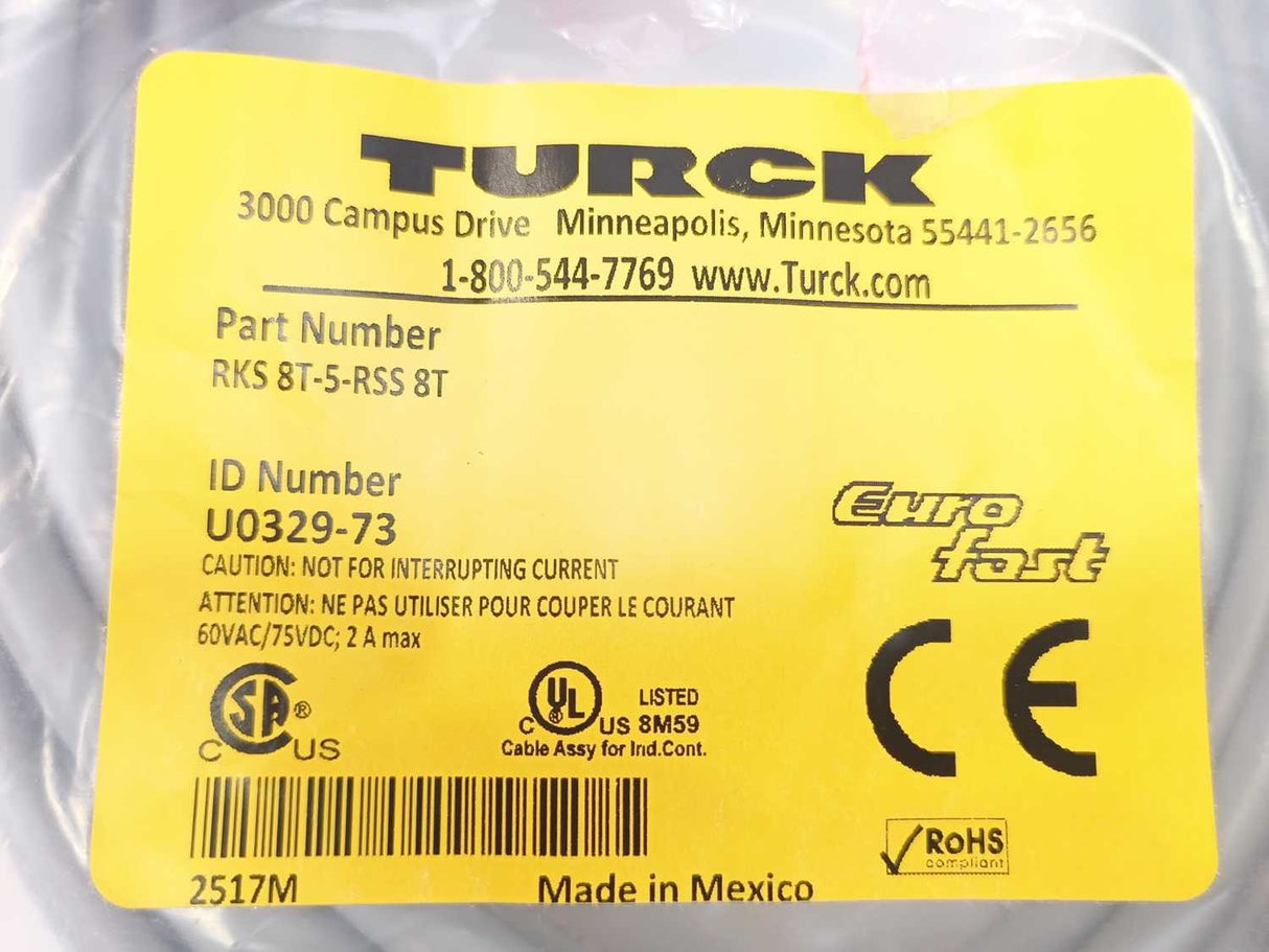 Turck RKS 8T-5-RSS 8T Omron 09446-050 Encoder Extension Cable