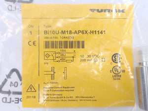 Turck 1644830 Bi10U-M18-AP6X-H1141 Inductive Proximity Sensor