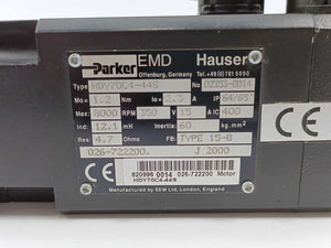 Parker EMD Hauser HDY70C4-44S Servo Motor, 8000rpm, 350V, 15A