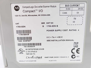 AB 1769-SDN Ser. B FW Rev. 4.4 DeviceNet Scanner