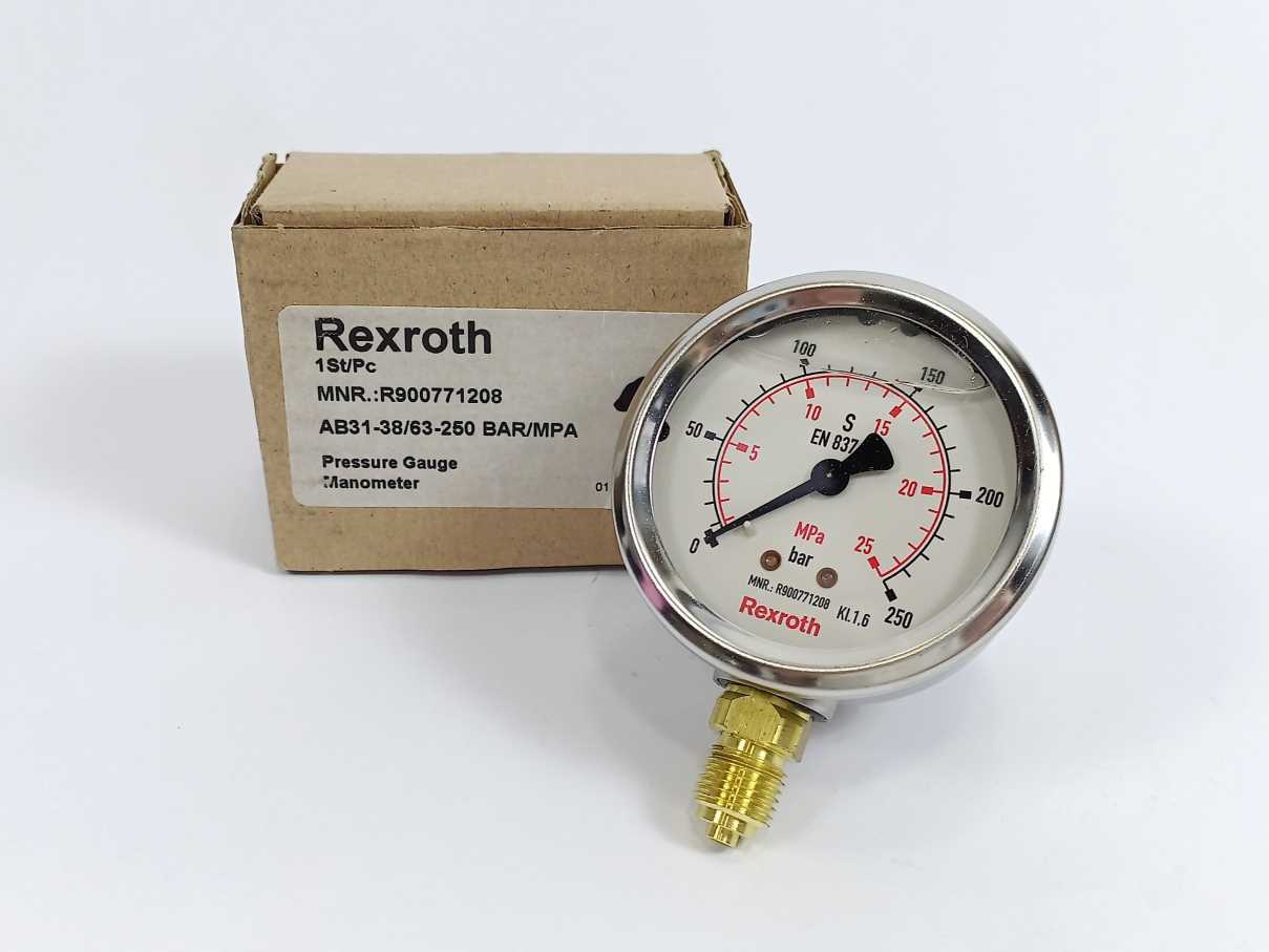 Rexroth R900771208 AB31-38/63-250 BAR/MPA Pressure Gauge Manometer