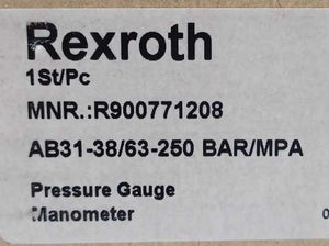 Rexroth R900771208 AB31-38/63-250 BAR/MPA Pressure Gauge Manometer