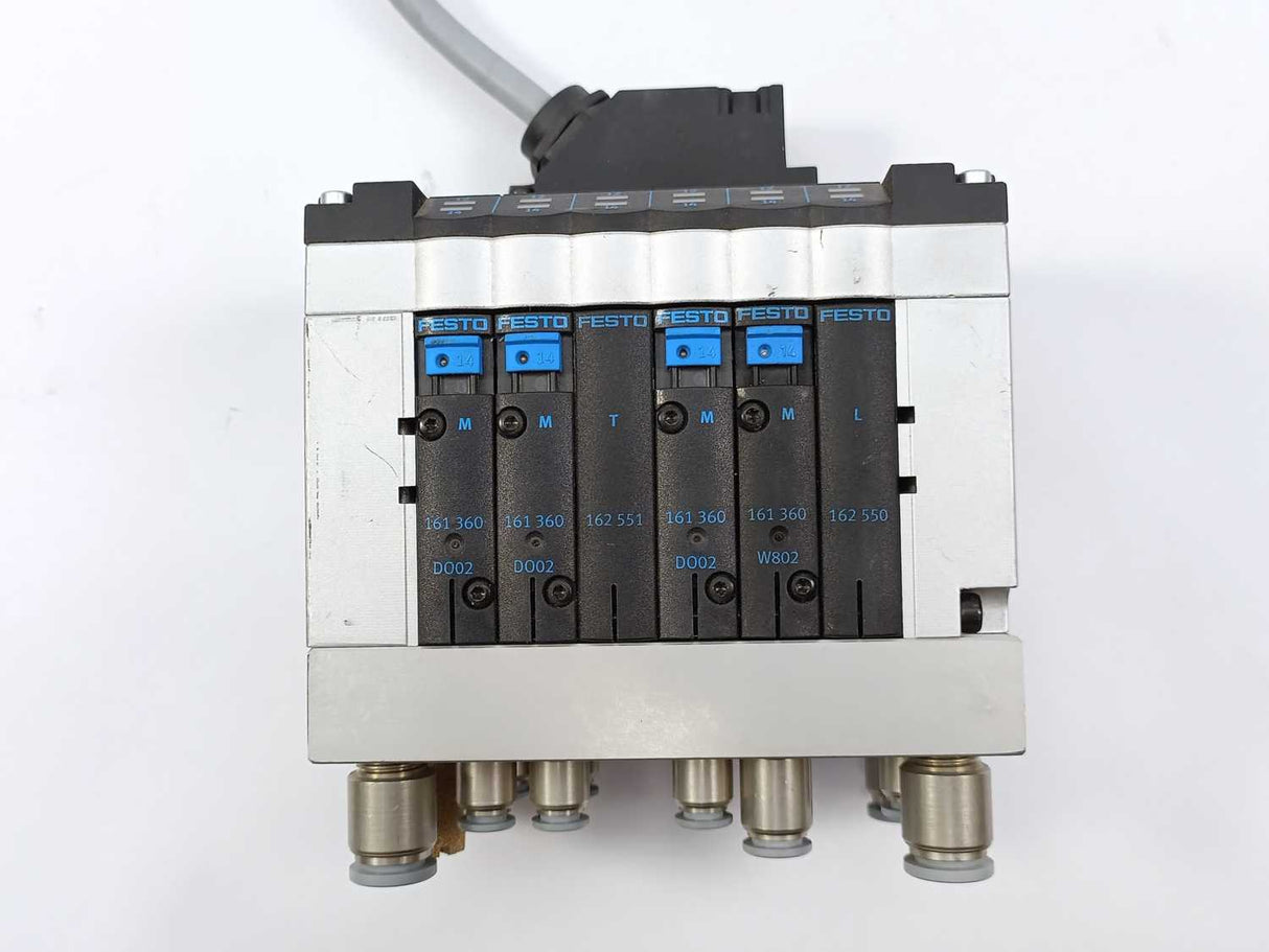 Festo 18210 CPV14-VI Valve Terminal w/ 18264, 163896, 161360, 162551, 162550