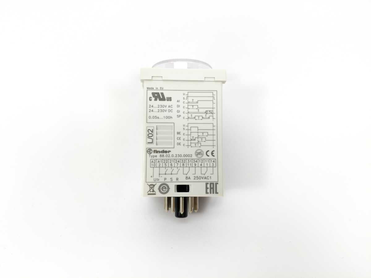 Finder 88.02.0.230.0002 Multifunction Plug-In Timer Relay, 88 Series, 230 V AC