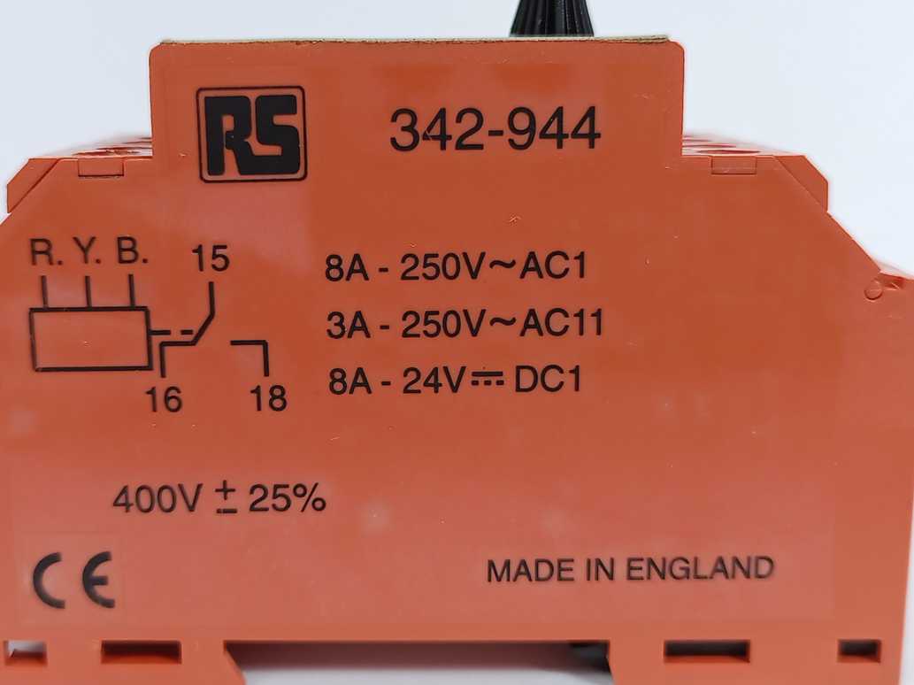 RS 342-944 Phase Sequence Failure Relay