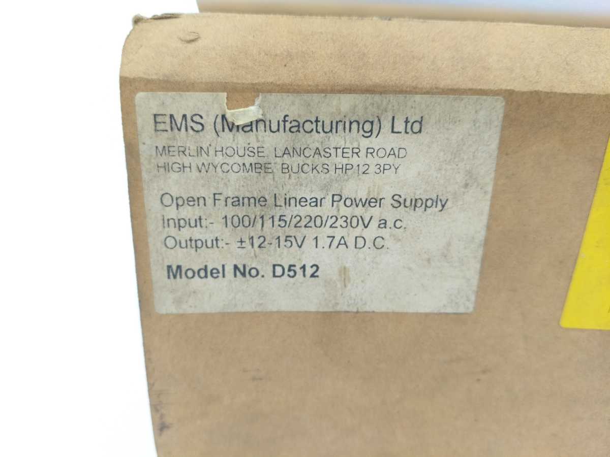 EMS Power D512 +-12-15V 1.7A Open Frame Linear PSU