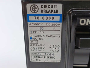 Terasaki Electric T0-60BB 3-Pole 60A Circuit Breaker