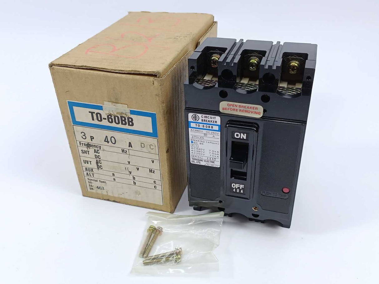 Terasaki Electric T0-60BB 3-Pole 40A Circuit Breaker