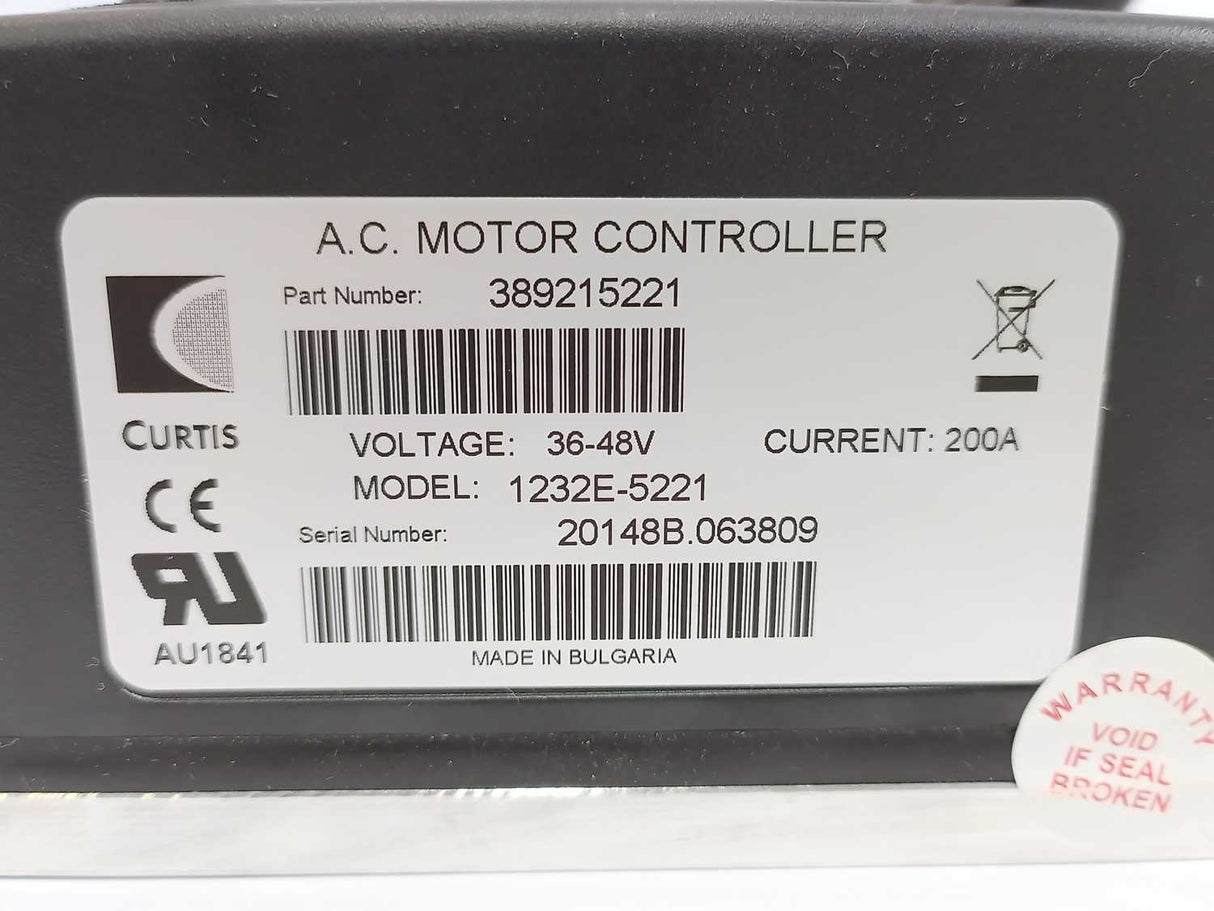 Curtis 389215221 A.C. Motor Controller Type: 1232E-5221, 200A