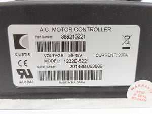 Curtis 389215221 A.C. Motor Controller Type: 1232E-5221, 200A