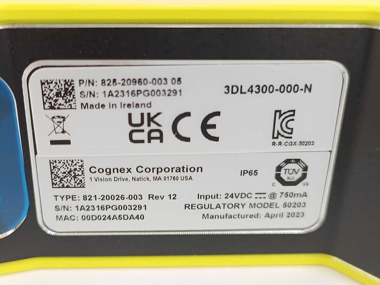 Cognex 3DL4300-000-N  In-Sight Vision System