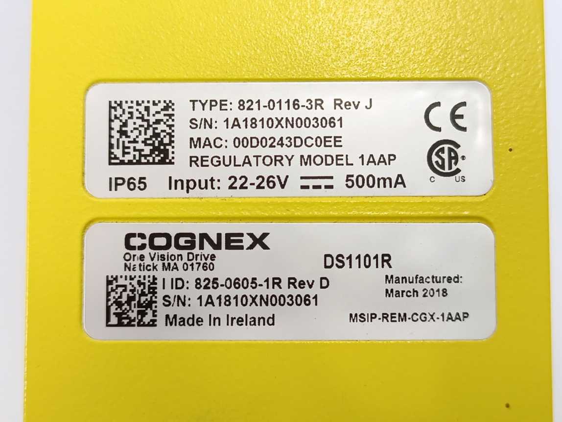 Cognex 825-0605-1R DS1101R Displacement Sensors