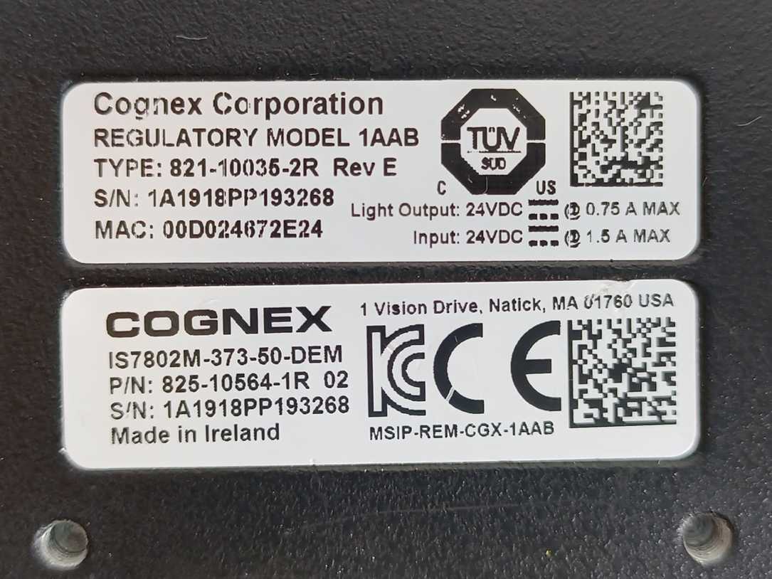 Cognex IS7802M-373-50-DEM  In-Sight 7802 full licens