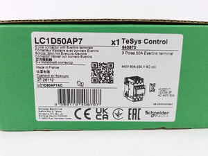 Schneider Electric LC1D50AP7 3 Pole Contactor with Everlink Terminals