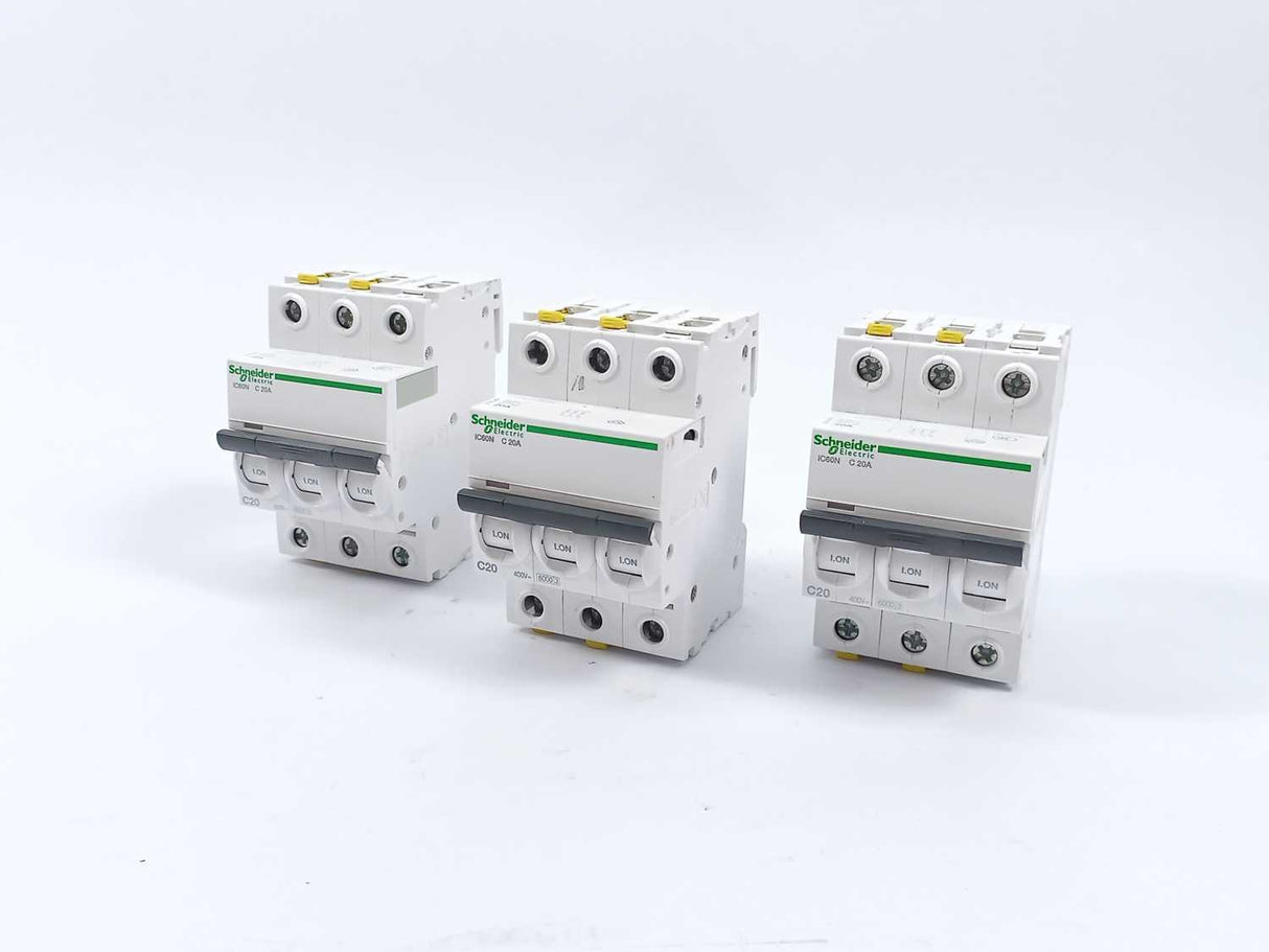 Schneider Electric A9F04320 Miniature Circuit breaker, iC60N C20A, 3pcs.