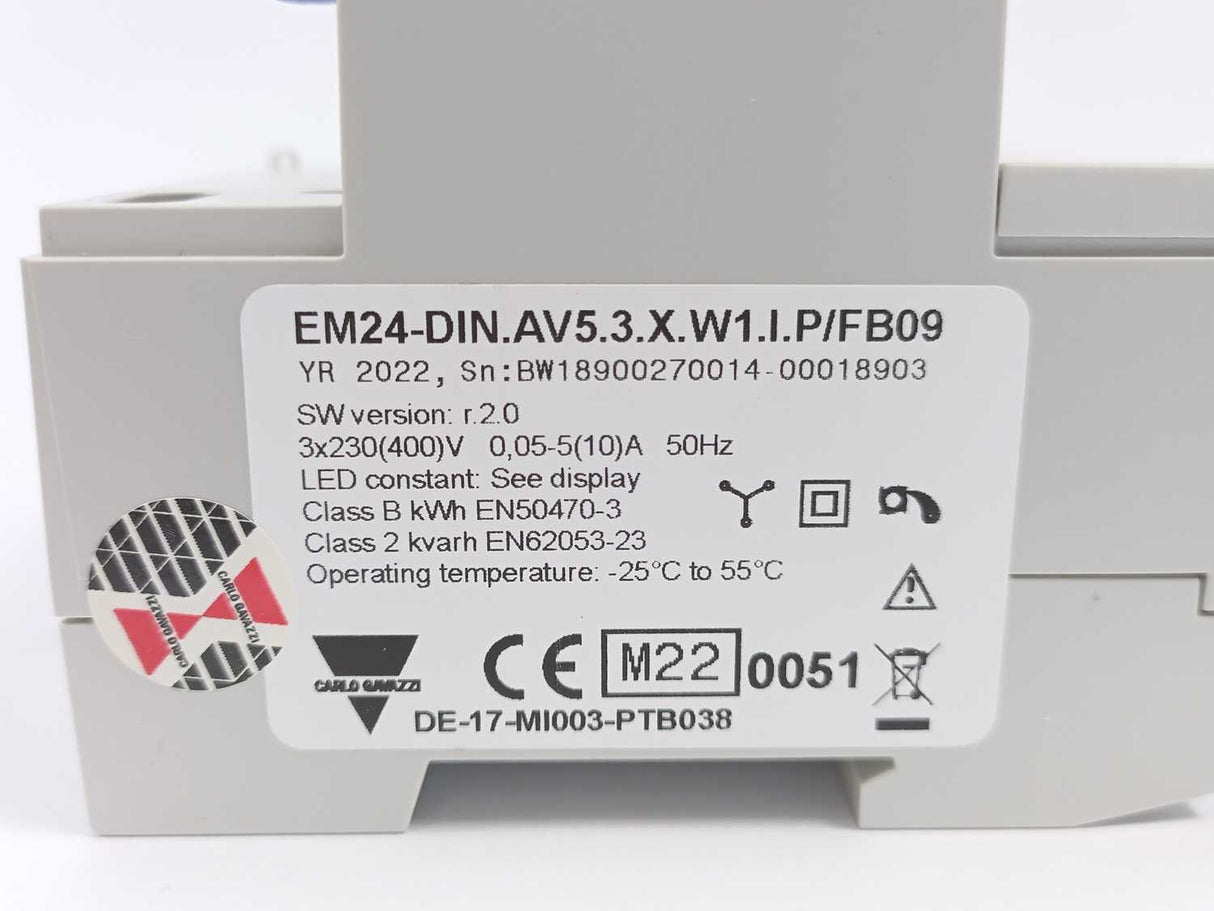 Carlo Gavazzi EM24-DIN.AV5.3.X.W1.I.P/FB09 Energy Analyzer, 3x230(400)V