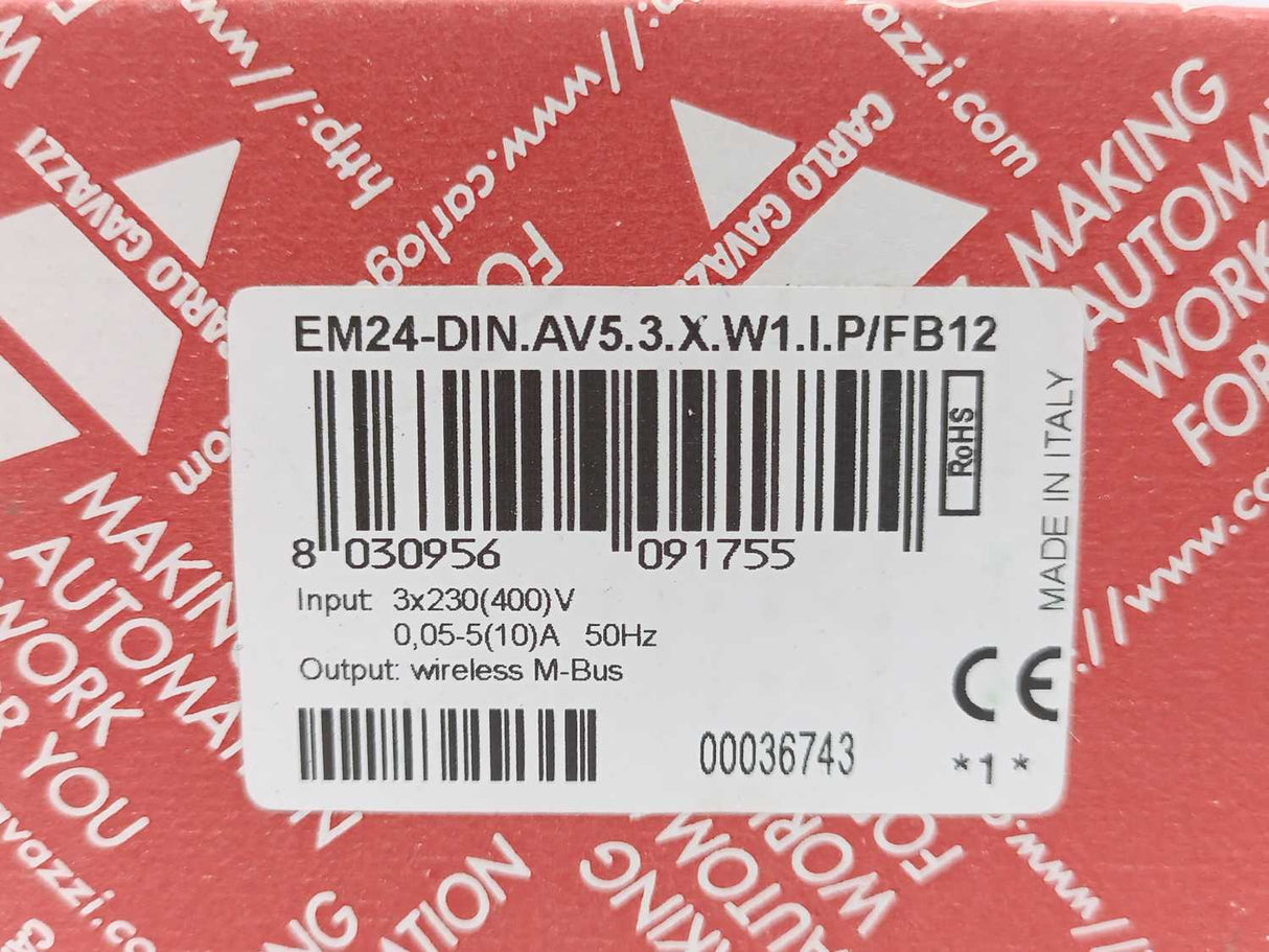 Carlo Gavazzi EM24-DIN.AV5.3.X.W1.I.P/FB12 Energy Analyzer