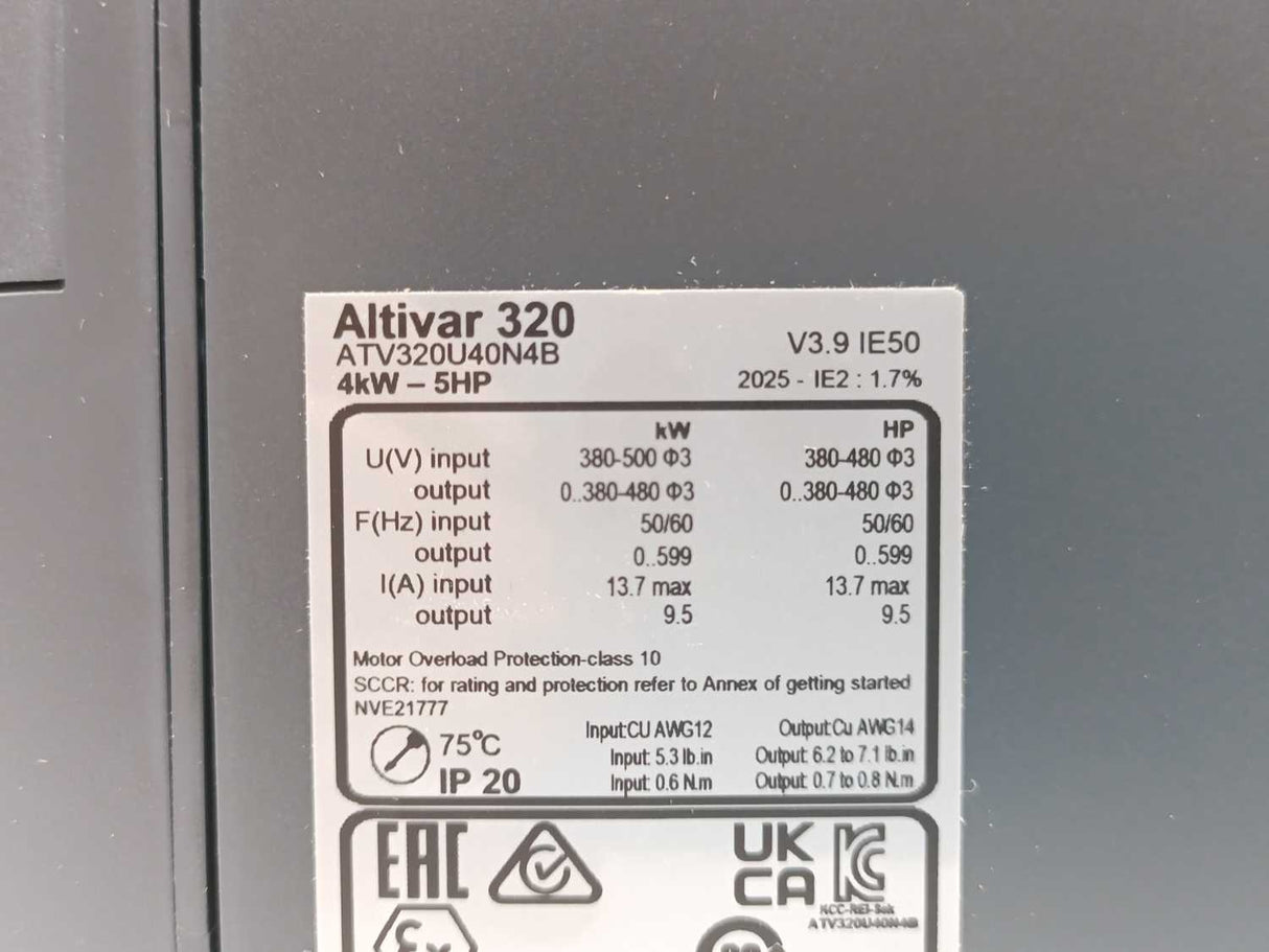 Schneider Electric ATV320U40N4B AC Speed Drive