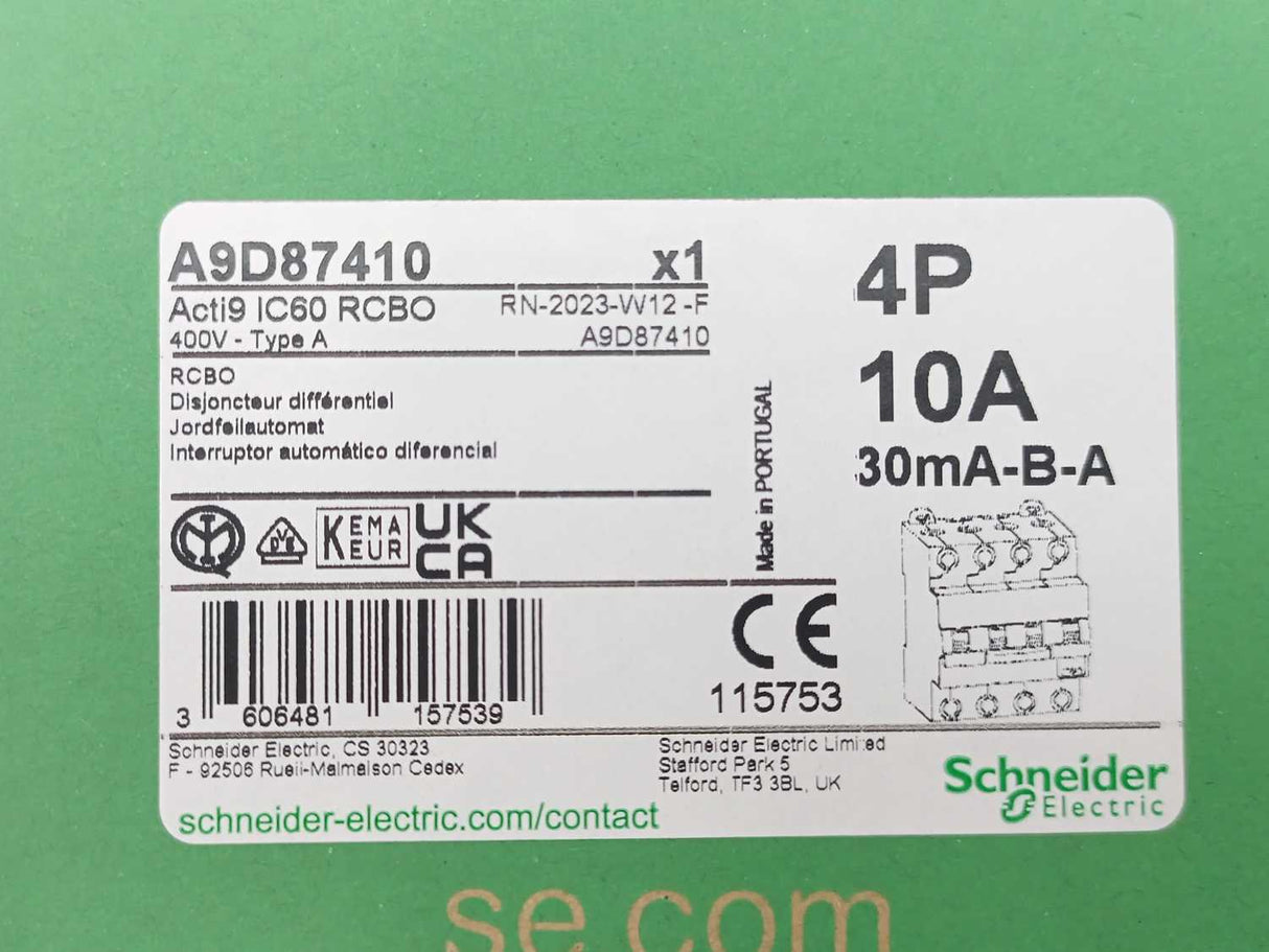 Schneider Electric A9D87410 Residual Current Breaker