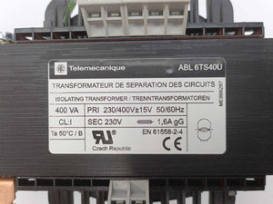 Schneider / Telemecanique ABL6TS40U Isolating Voltage Transformers, 230V, 400V, 230 V, 400 VA, 50Hz / 60Hz