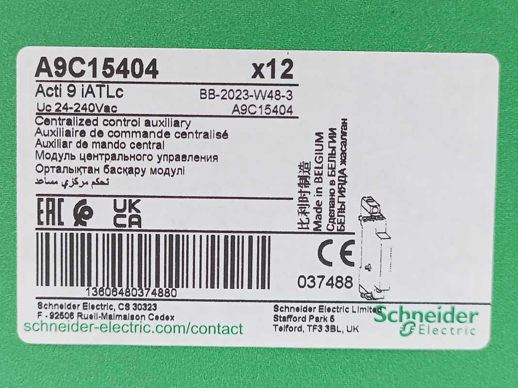 Schneider Electric A9C15404 Centralized Control Auxiliary Batch 9 Pcs.