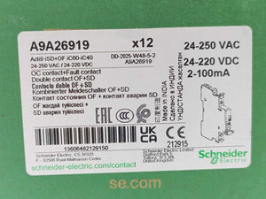 Schneider Electric A9A26919 Acti9 Electrical Auxiliary Batch 12 Pcs.