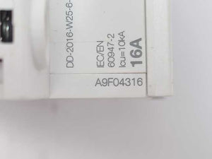 Schneider Electric A9F04316 Cicuit Breaker, iC60N C 16A Batch 4 Pcs.