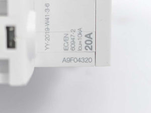 Schneider Electric A9F04320 Miniature Circuit Breaker, iC60N C20A Batch 4 Pcs.