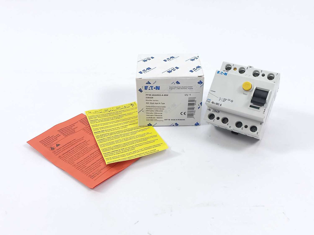 Eaton 235439 PFIM-40/4/003-A-MW Residual Current Circuit Breaker, 40A, 4p, 30mA.