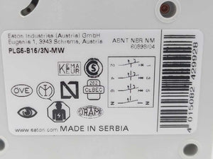 Eaton 242992 Miniature Circuit Breaker PLS6-B16/3N-MW, 2pcs.