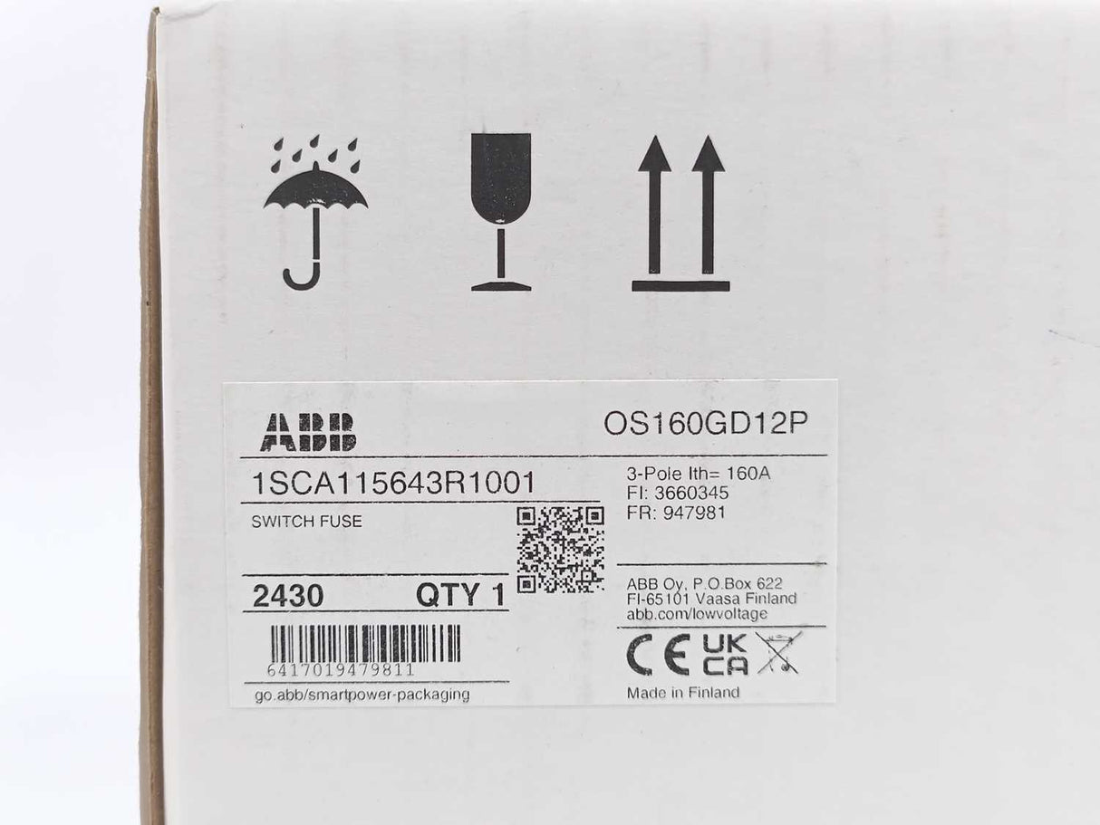 ABB 1SCA115643R1001 Switch Fuse 3-Pole
