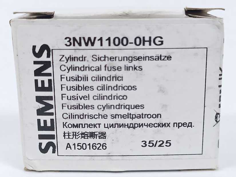 Siemens 3NW1100-0HG Cylindrical Fuse Link, Class CC, 10A, Time-Lag Batch 10pcs.
