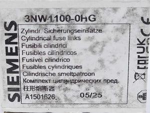 Siemens 3NW1100-0HG Cylindrical Fuse Link, Class CC, 10A, Time-Lag Batch 4pcs.