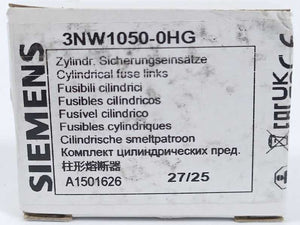 Siemens 3NW1050-0HG Cylindrical Fuse Links 8 Pcs.