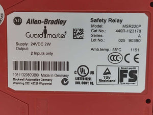 AB 440R-H23178 SER. A Safety Relay 24VDC 2W 2-Inputs MSR220P