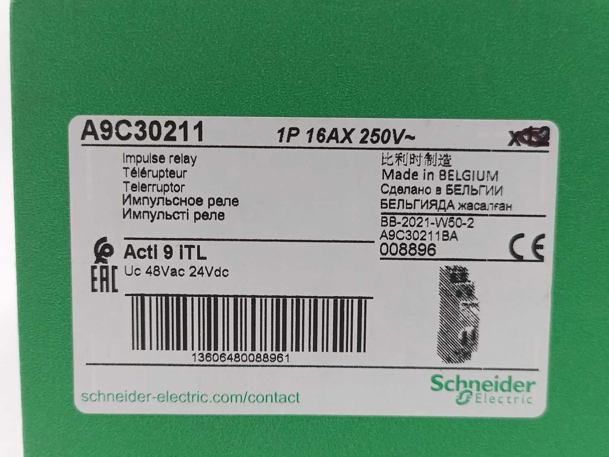 Schneider Electric A9C30211 Impulse Relay 1P 16AX 250V Batch 10pcs.