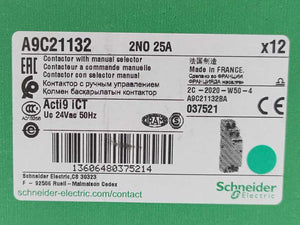 Schneider Electric A9C21132 Contactor With Manuel Selector 2NO 25A Batch 12pcs.