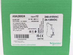 Schneider Electric A9A26924 OC Contact FOR iC60 iID 240-415VAC Batch 12pcs.