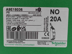 Schneider Electric A9E18036 iPB Push Button + Green Indicator Light Batch 10pcs.