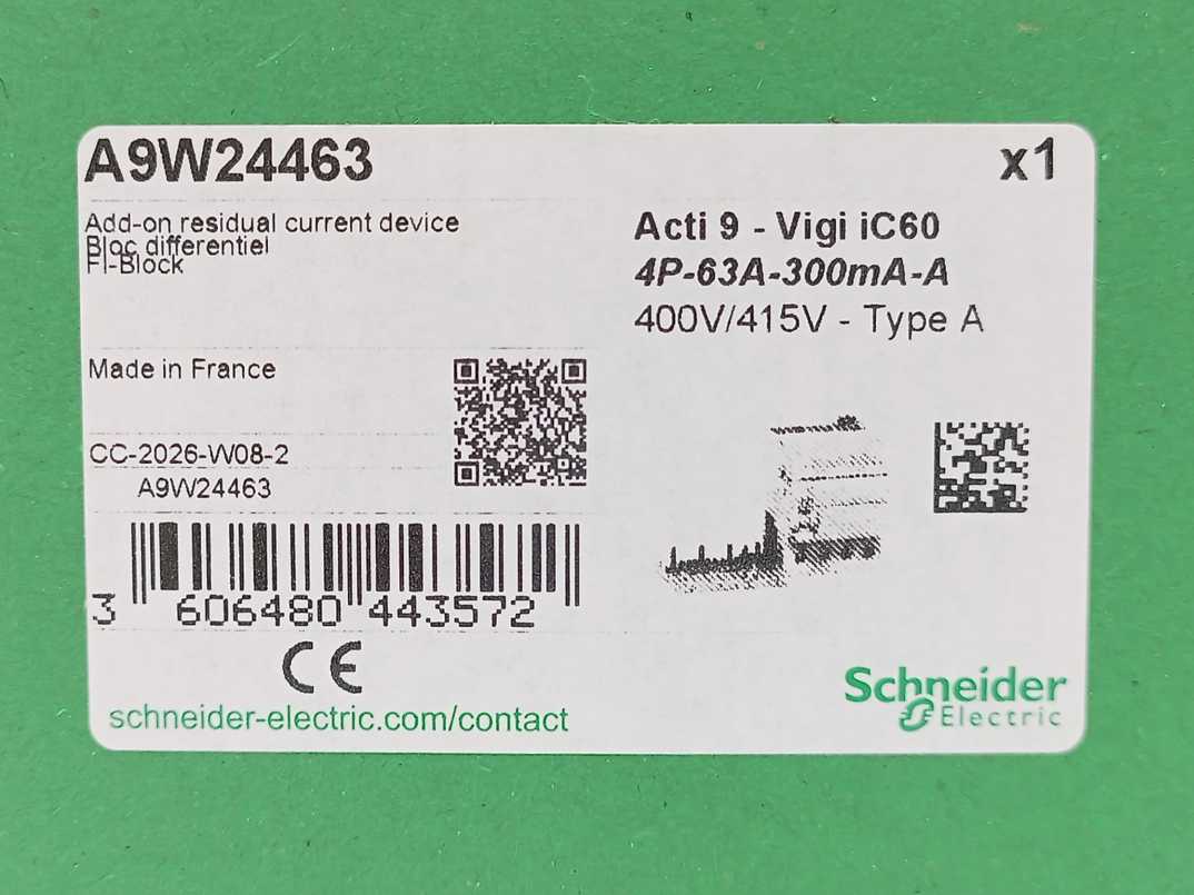 Schneider Electric A9W24463 Add-On Residual Current Device