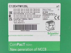 Schneider Electric C12E4TM125L NSXm160E 16kA AC 4P4D 125A TMD ELINK