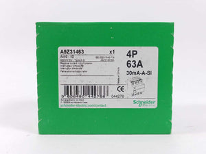 Schneider Electric A9Z31463 Residual Current Circuit Breaker 4P 63A 30mA-A-SI